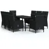 Image de Vidaxl Ensemble De Salle Ã Manger De Jardin Avec Coussins 9 Pcs Noir