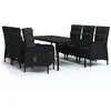 Image de Vidaxl Ensemble De Salle Ã Manger De Jardin Avec Coussins 7 Pcs Noir