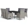 Image de Vidaxl Ensemble De Salle Ã Manger De Jardin Et Coussins 9pcs Gris/Noir
