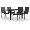Image de Vidaxl Ensemble De Salle Ã Manger D'extÃ©rieur 5 Pcs Noir
