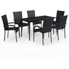Image de Vidaxl Ensemble De Salle Ã Manger De Jardin 7 Pcs Noir