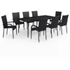 Image de Vidaxl Ensemble De Salle Ã Manger De Jardin 9 Pcs Noir