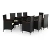 Image de Vidaxl Ensemble De Salle Ã Manger De Jardin Avec Coussins 9 Pcs Noir