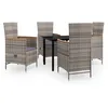 Image de Vidaxl Ensemble De Salle Ã Manger De Jardin Avec Coussins 5 Pcs Gris