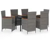 Image de Vidaxl Ensemble De Salle Ã Manger De Jardin Avec Coussins 7 Pcs Gris