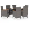 Image de Vidaxl Ensemble De Salle Ã Manger De Jardin Avec Coussins 7 Pcs Gris