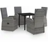 Image de Vidaxl Ensemble De Salle Ã Manger De Jardin Avec Coussins 5 Pcs Gris