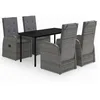 Image de Vidaxl Ensemble De Salle Ã Manger De Jardin Avec Coussins 5 Pcs Gris