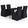 Image de Vidaxl Ensemble De Salle Ã Manger De Jardin Avec Coussins 5 Pcs Noir