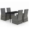 Image de Vidaxl Ensemble De Salle Ã Manger De Jardin Avec Coussins 5 Pcs Gris