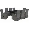 Image de Vidaxl Ensemble De Salle Ã Manger De Jardin Avec Coussins 9 Pcs Gris