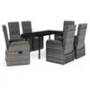 Image de Vidaxl Ensemble De Salle Ã Manger De Jardin Et Coussins 7 Pcs Gris