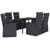Image de Vidaxl Ensemble De Salle Ã Manger De Jardin Avec Coussins 7 Pcs Noir