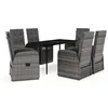 Image de Vidaxl Ensemble De Salle Ã Manger De Jardin Avec Coussins 7 Pcs Gris