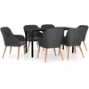 Image de Vidaxl Ensemble De Salle Ã Manger De Jardin Avec Coussins 7 Pcs Noir