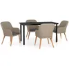 Image de Vidaxl Ensemble De Salle Ã Manger De Jardin Avec Coussins 5 Pcs Marron