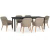 Image de Vidaxl Ensemble De Salle Ã Manger De Jardin Avec Coussins 7 Pcs Marron