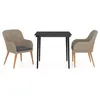 Image de Vidaxl Ensemble De Salle Ã Manger De Jardin Avec Coussins 3 Pcs Marron