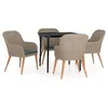 Image de Vidaxl Ensemble De Salle Ã Manger De Jardin Avec Coussins 5 Pcs Marron