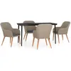 Image de Vidaxl Ensemble De Salle Ã Manger De Jardin Avec Coussins 5 Pcs Marron