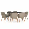 Image de Vidaxl Ensemble De Salle Ã Manger De Jardin Avec Coussins 7 Pcs Marron