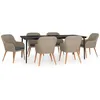 Image de Vidaxl Ensemble De Salle Ã Manger De Jardin Avec Coussins 7 Pcs Marron