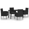 Image de Vidaxl Ensemble De Salle Ã Manger De Jardin 5 Pcs Noir