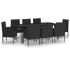 Image de Vidaxl Ensemble De Salle Ã Manger De Jardin 9 Pcs Noir