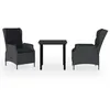 Image de Vidaxl Ensemble De Salle Ã Manger De Jardin 3 Pcs Gris FoncÃ©