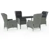 Image de Vidaxl Ensemble De Salle Ã Manger De Jardin 5 Pcs Gris Clair