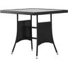 Image de Vidaxl Table De Jardin Noir 80x80x74 Cm RÃ©sine TressÃ©e