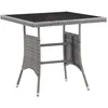 Image de Vidaxl Table De Jardin Gris 80x80x74 Cm RÃ©sine TressÃ©e