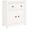 Image de vidaXL Buffet Blanc 70x35x80 cm Bois massif de pin