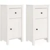 Image de vidaXL Buffets 2 pcs Blanc 40x35x80 cm Bois massif de pin