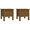Image de vidaXL Tables d'appoint 2pcs Marron miel 40x40x39cm Bois massif de pin