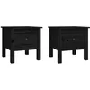 Image de vidaXL Tables d'appoint 2 pcs Noir 40x40x39 cm Bois massif de pin