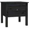 Image de vidaXL Table d'appoint Noir 50x50x49 cm Bois massif de pin