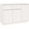 Image de vidaXL Buffet Blanc 110x34x75 cm Bois massif de pin