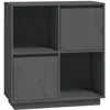 Image de vidaXL Buffet Gris 74x35x80 cm Bois massif de pin