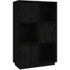 Image de vidaXL Buffet Noir 74x35x117 cm Bois massif de pin