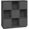 Image de vidaXL Buffet Gris 110,5x35x117 cm Bois massif de pin