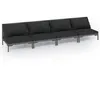Image de Vidaxl Salon De Jardin 4 Pcs Avec Coussins RÃ©sine TressÃ©e Gris FoncÃ©