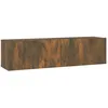 Image de vidaXL Armoire murale TV ChÃªne fumÃ© 120x30x30 cm Bois d'ingÃ©nierie