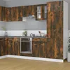 Image de vidaXL Armoire vitrÃ©e suspendue ""Lyon"" ChÃªne fumÃ© 60x31x60 cm