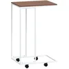 Image de vidaXL Table d'appoint avec roues Blanc 40x30x63,5cm Bois d'ingÃ©nierie
