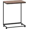 Image de vidaXL Table d'appoint avec roues Noir 55x35x70 cm Bois d'ingÃ©nierie