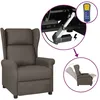 Image de vidaXL Fauteuil inclinable Ã©lectrique Ã  oreilles marron tissu