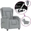 Image de vidaXL Fauteuil de massage inclinable Ã©lectrique Gris clair Tissu