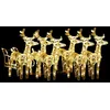 Image de vidaXL DÃ©coration de NoÃ«l avec Rennes et traÃ®neau 320 LED Acrylique