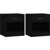 Image de vidaXL Tables de chevet 2 pcs avec tiroir Noir